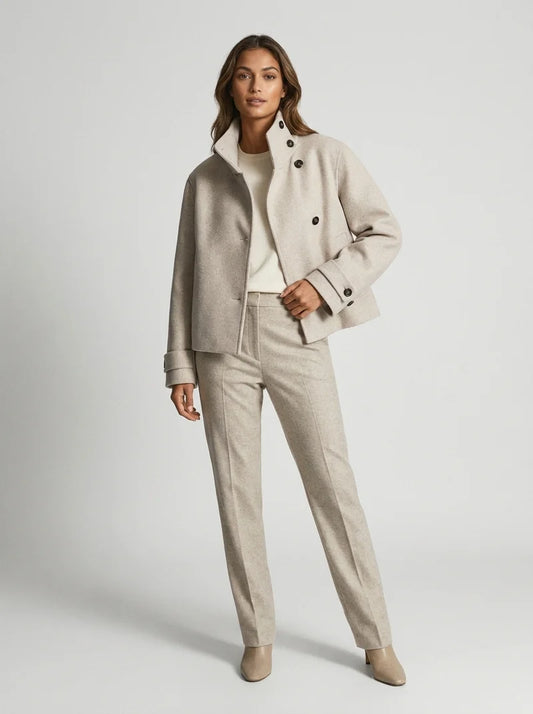 Manteau en laine croisé